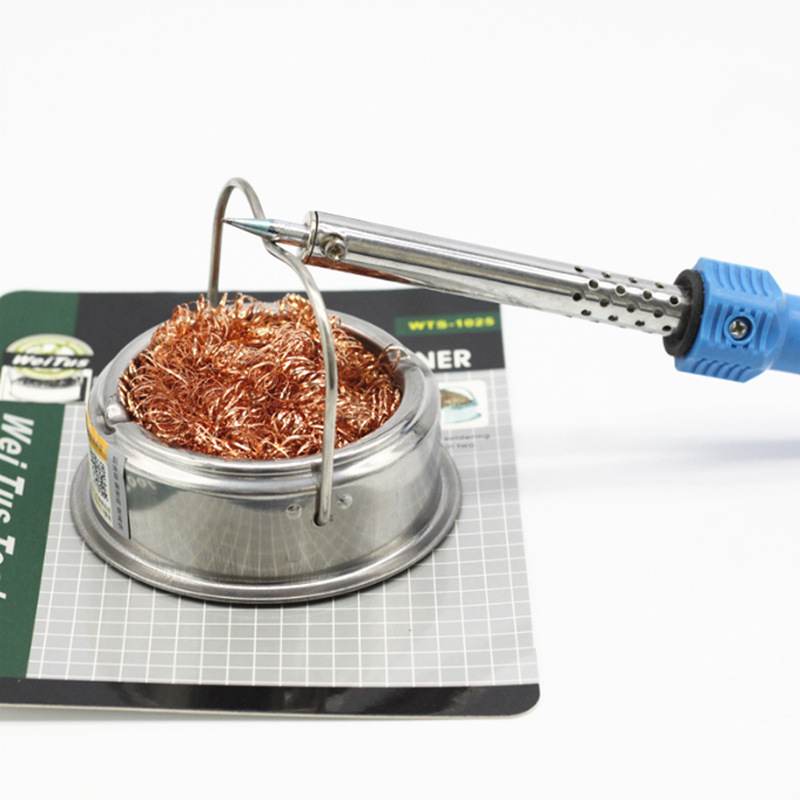 不锈钢洁嘴器烙铁清嘴球,吸锡铜球烙铁洁咀器带底座快速除锡球