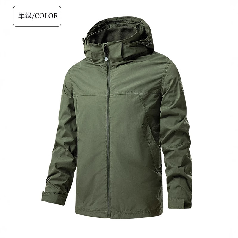 Amazon Foreign Trade Outdoor Jacket for Men, Windproof and Waterproof, Warm Hooded Men's Sports Thickened Jacket