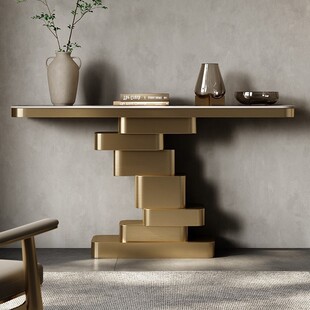 Light Luxury Entrance Table Villa Hotel Lobby Marble Entrance Table Corridor Art Designer End Table