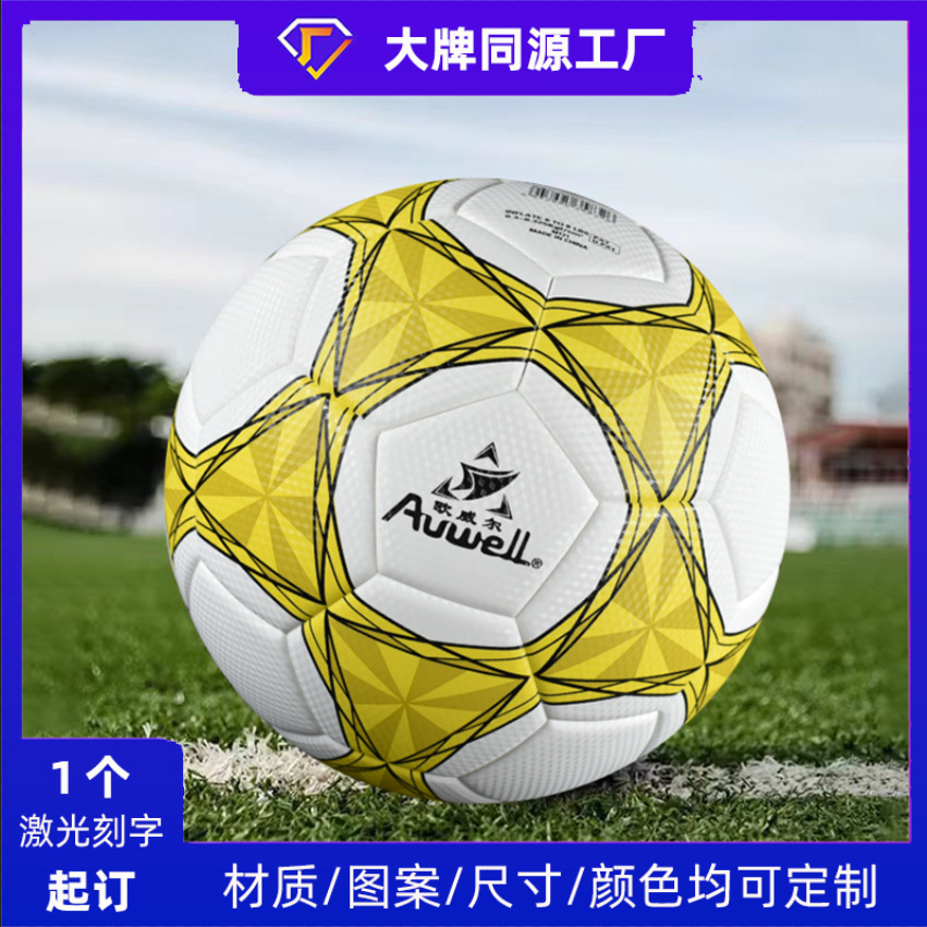 Cross-Border Export No. 5 Ball Adult Pu Kidsren's Football Adhesive Wear-Resistant World Cup Game Ball Resistant to Kicking