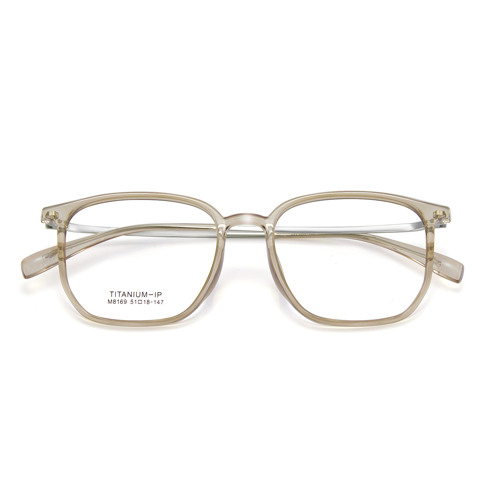 Nueva celebridad de Internet transparente TR titanio pierna gafas marco llano blanco alto elástico no clip cara puede coincidir con la miopía Danyang venta al por mayor