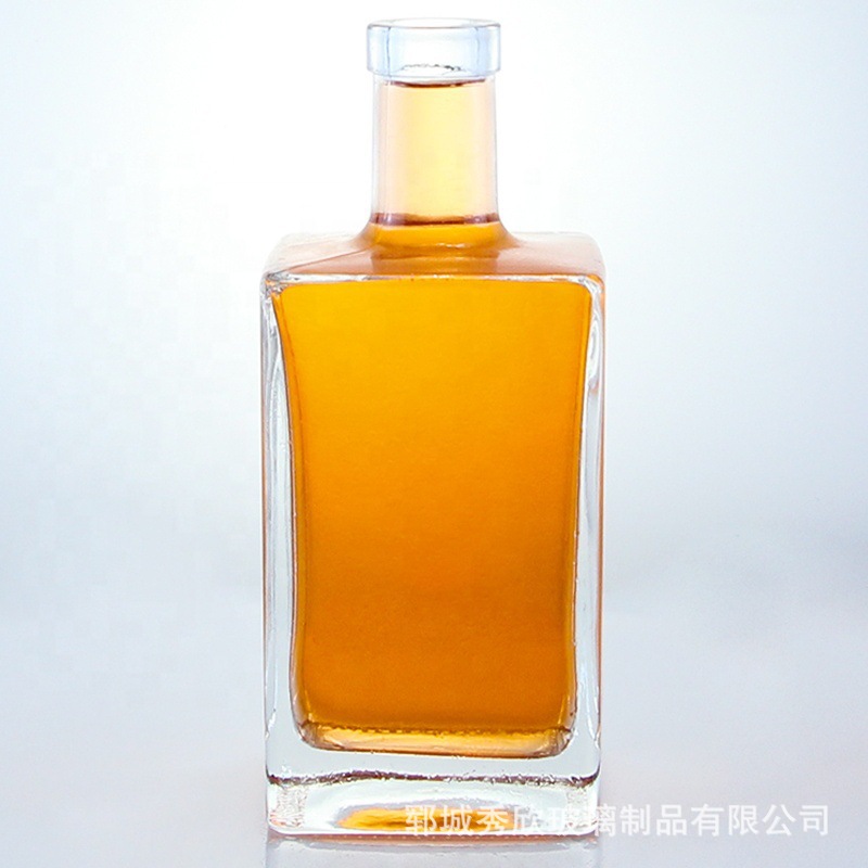 厂家现货酒瓶一斤装空酒瓶方形透明密封500玻璃酒瓶自酿酒分装瓶