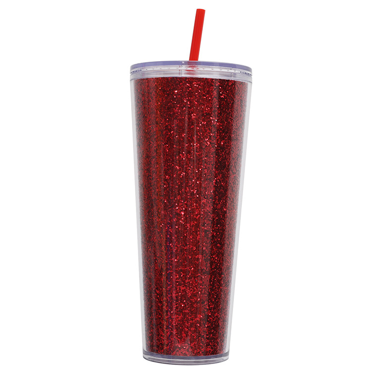Nueva taza de paja de papel de cebolla dorada de 750ml de gran capacidad de moda creativa de doble capa de regalo transparente simple taza de agua