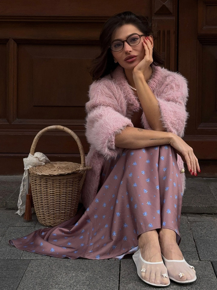 Áo cardigan len dệt kim dáng suông cổ tròn tay dài cài nút phong cách Hàn Quốc — Màu nâu, Xanh quân đội, màu hồng, Đỏ (Còn hàng) chi tiết 24