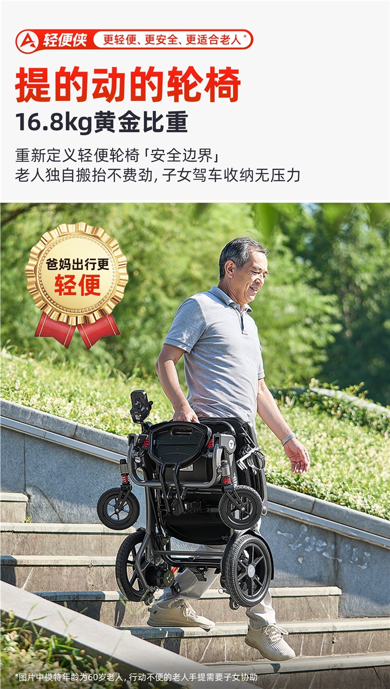 Ainsnbot Electric Wheelchair Smart Lightweight Foldableing Small Automatic Transportation for the Elderly Government Subsidy
