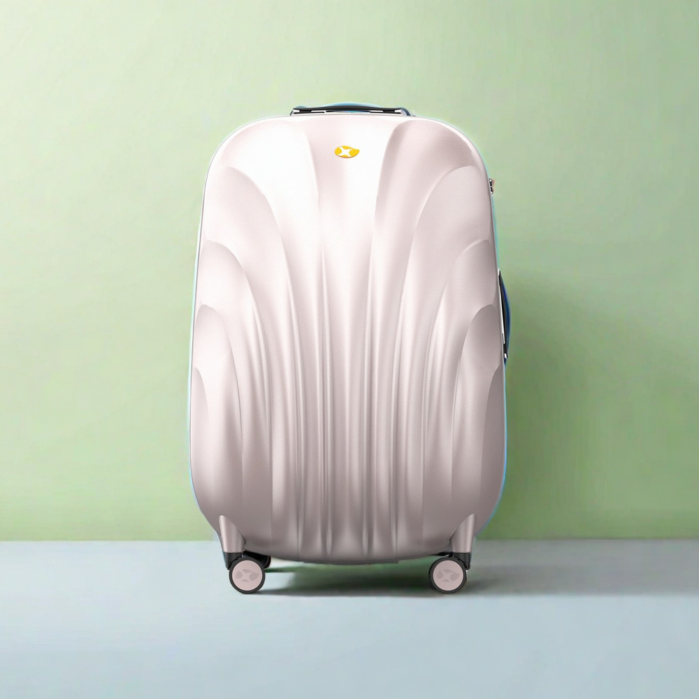 Vali nhựa PP 20 inch chịu lực, khóa mã hải quan, bánh xe đa hướng — Màu bạc