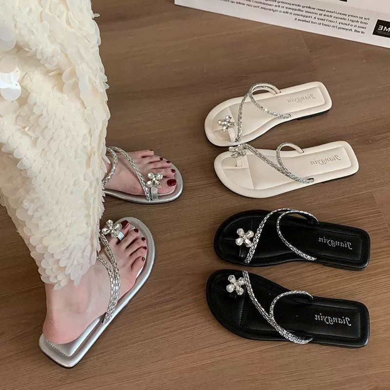 Net Red ins выходят маленькие холодные тапочки сказочные летние пляжные стразы