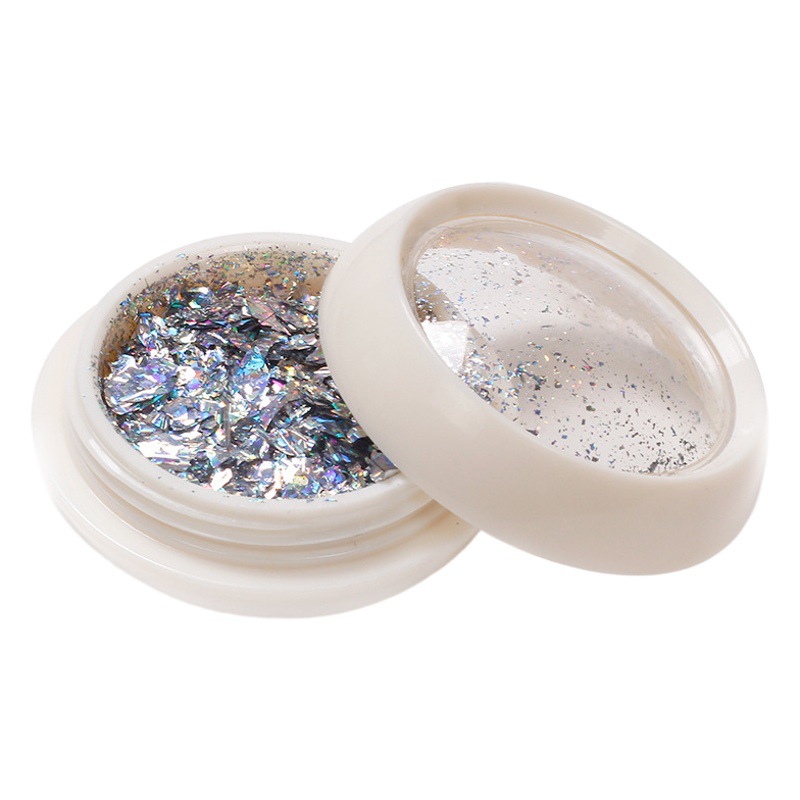 Nueva línea de celebridad láser Aurora papel de papel pequeña botella de uñas decoración láser Aurora oro papel roto