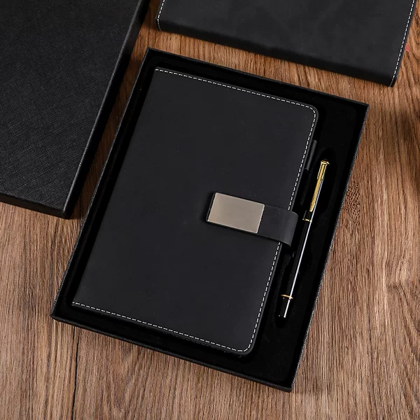 New notebook gift box suit metal signature pen printed logo business office commemorative gift gel pen suit