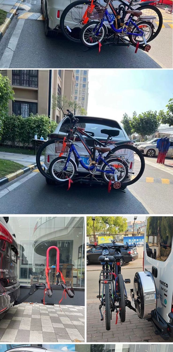Car Bicycle Rack, Car Trunk, Rear Rack, SUV Foldableing Hanging Square Mouth Modification Parts, Bicycle Rack