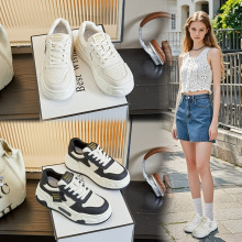 厚底休闲鞋2025春季新款百搭增高小白鞋小个子复古日常运动鞋通勤