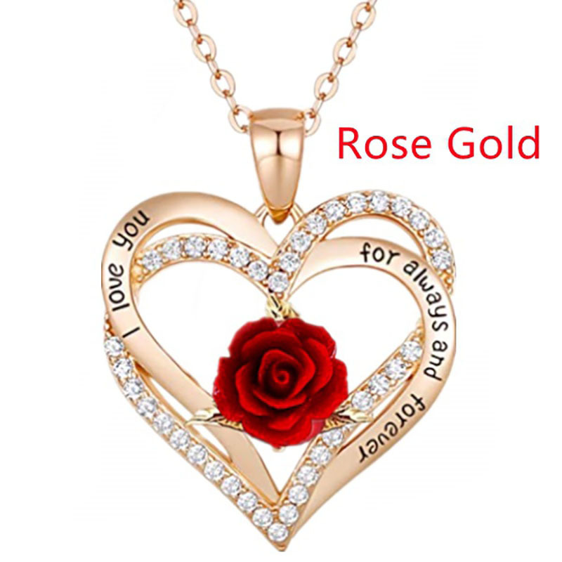 Heart-shaped Rose Necklace Image 4