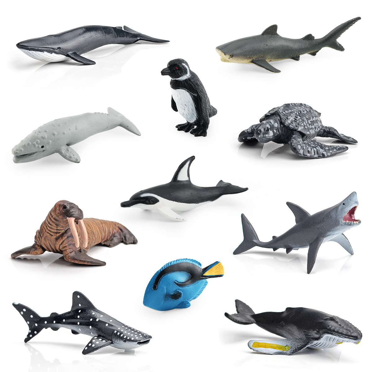 跨境仿真海洋動物模型兒童認知鯨鯊海象螃蟹海龜章魚海底生物擺件