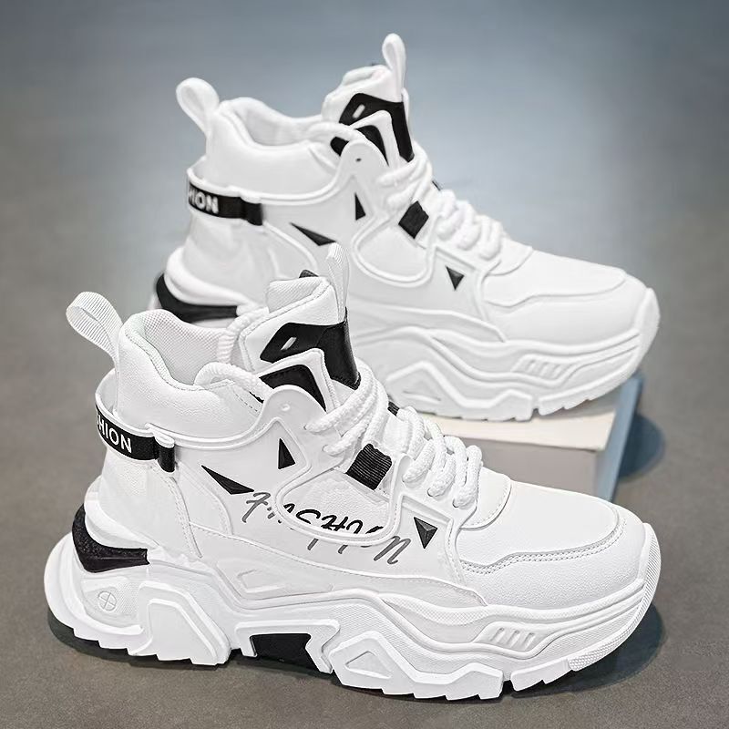 High-Top Men's Shoes 2025 New Spring Model Youth Martin Boots Sports Casual White Height-Increasing Dad Shoes Versatile Trendy Shoes High-Top Men's Shoes 2025 New Spring Model Youth Martin Boots Sports Casual White Height-Increasing Dad Shoes Versatile Trendy Shoes