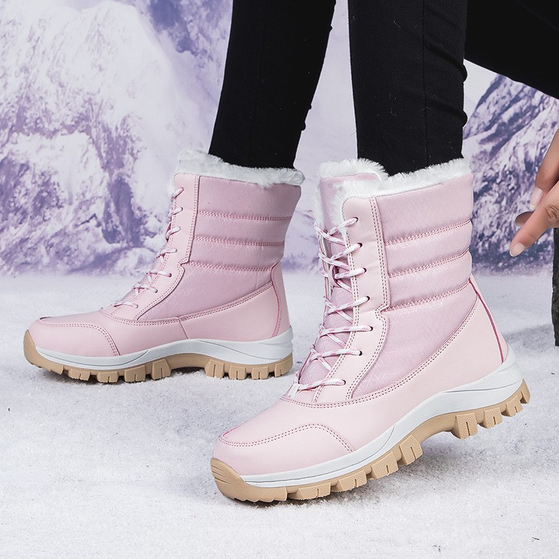 2025 otoño y invierno nuevas botas de nieve transfronterizas botas de algodón del noreste de la mujer botas de comercio exterior cómodas y cálidas