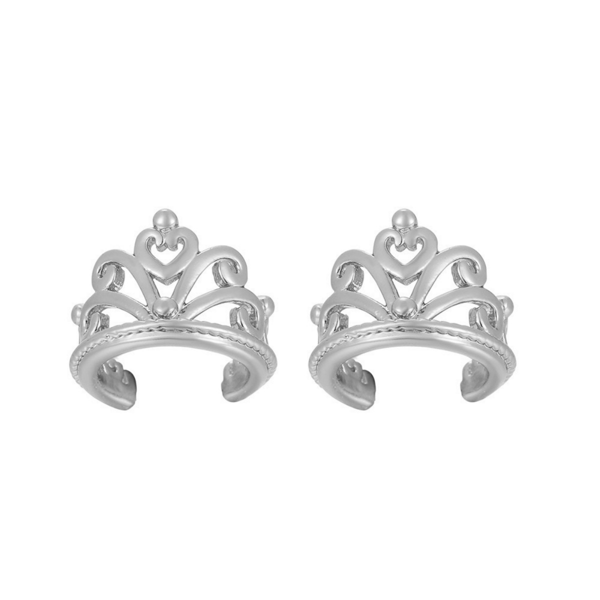 Nuevo estilo coreano corona en forma de U clip para la oreja sin orejas perforadas joyería para la oreja de mujer en forma de corazón clip indoloro en forma de corazón hebilla para la oreja sin agujeros