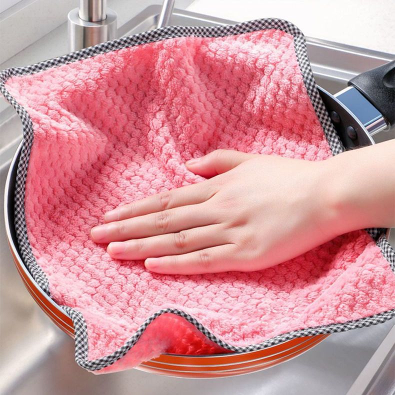 Trapos absorbentes y no grasos, paño de cocina, especial para cocina, espesamiento y limpieza de mesa, estropajo para manos, toalla de limpieza