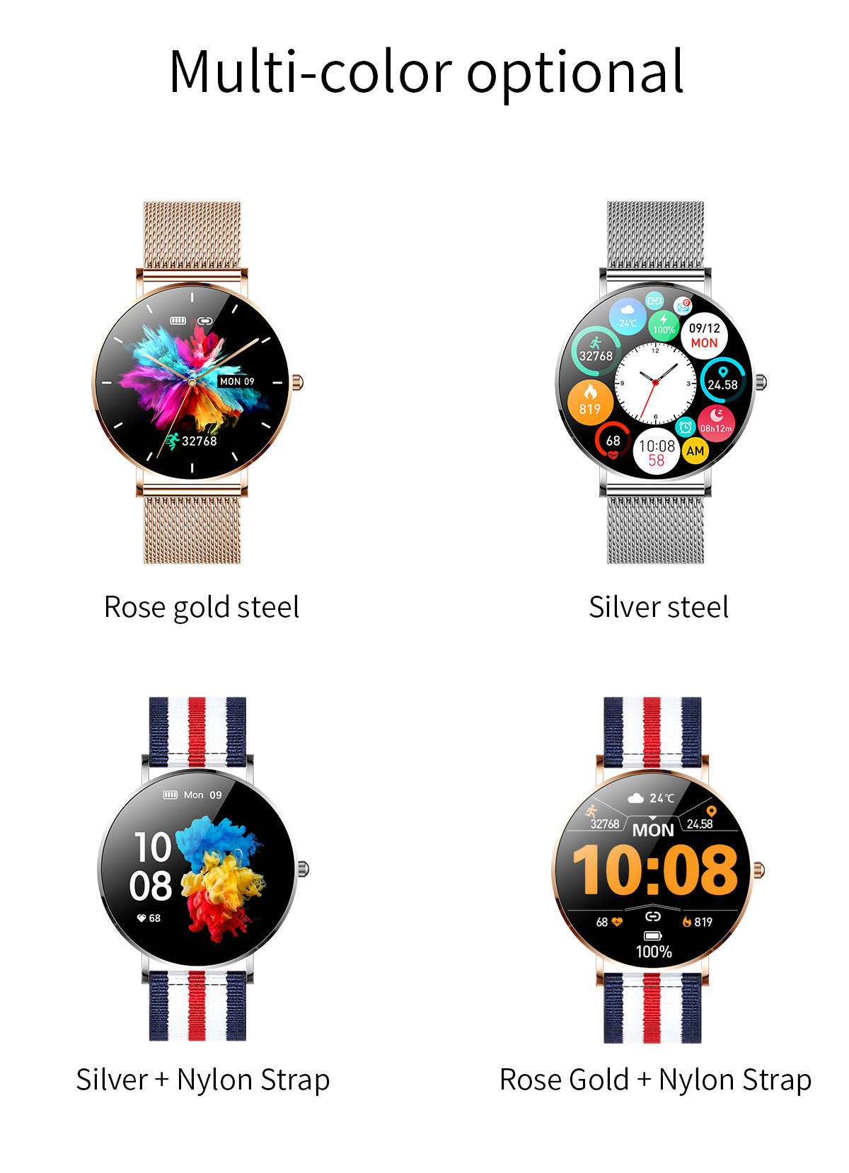 Smartwatch For Women With Bluetooth Call Function And Heart Rate_voghion.com