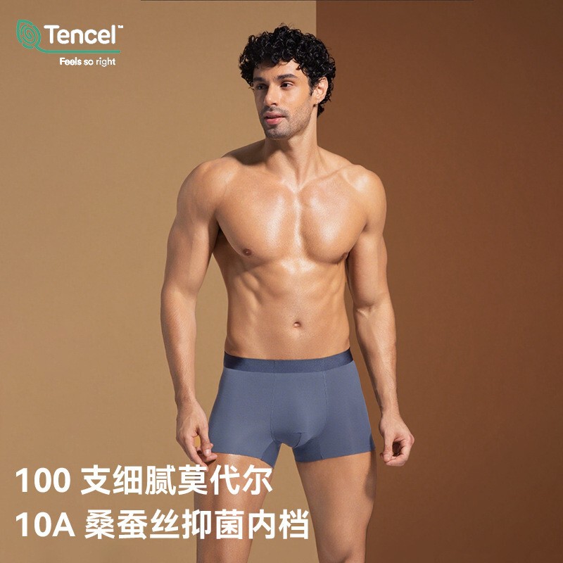 100S Tencel Modal Men's Underwear, Lightweight and Breathable, 10A Antibacterial Silk Inner Lining, Men's Boxer Briefs