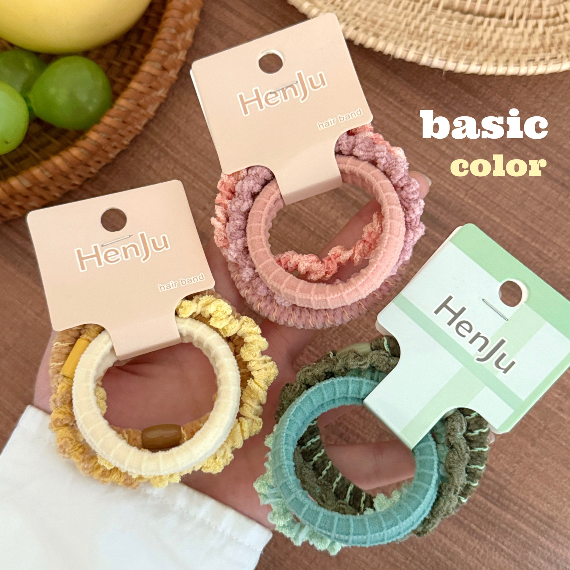 2025新款简约基础气质发绳毛巾圈不伤发皮筋高弹力日常百搭款发饰