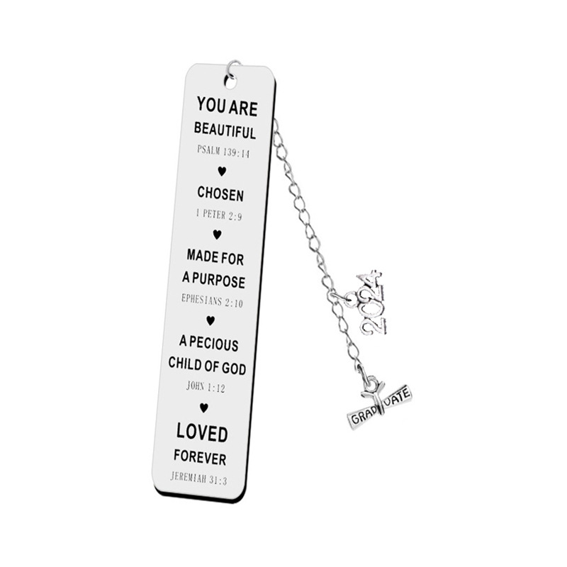 Marcador de acero inoxidable 2024 temporada de graduación marcador inspirador regalo del día del maestro de Acción de Gracias letras láser más logotipo