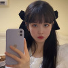 Black hairgrip with bow, hairpins, ponytail, hair accessory, Japanese and Korean