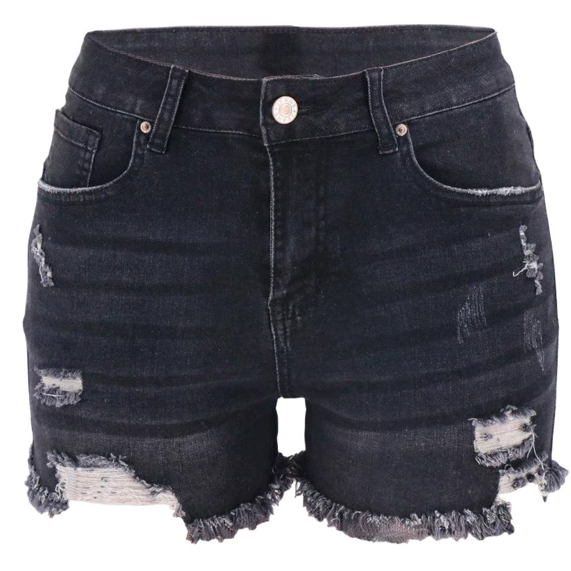 Новинка в наличии Прямые поставки Amazon WISH Трансграничная платформа электронной коммерции Четырехцветные женские джинсовые шорты с отверстиями и высокой талией