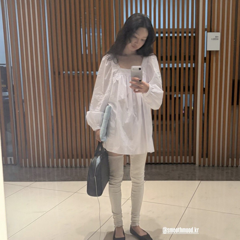Pre-Sale of the New 2026 Summer Korean-Style S*Moothmood Design Square-Neck Lace Shirt Dress