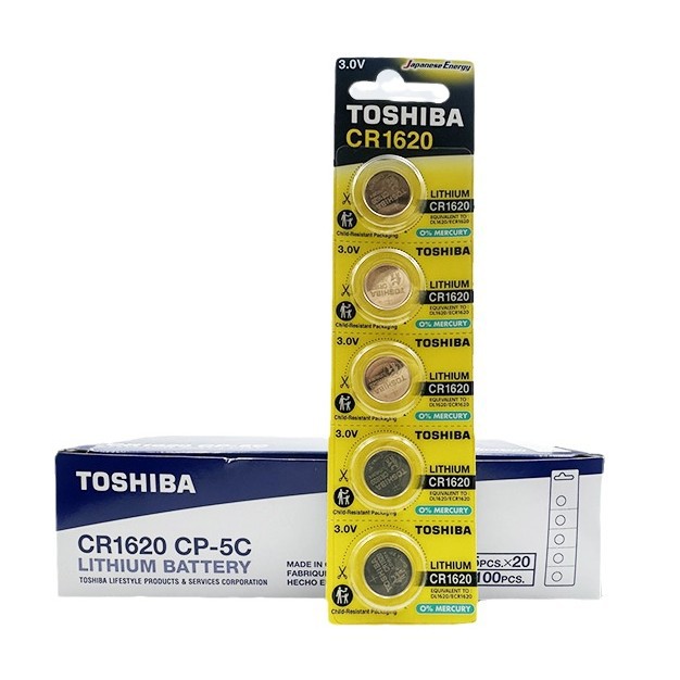 TOSHIBA CR1620 batería de botón 3v batería electrónica 5 cápsulas genuinas importación al por mayor en stock