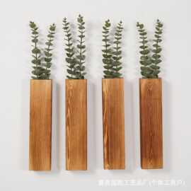 现货壁挂式干花插花器实木壁挂装饰水培绿植花瓶容器日式植物花瓶