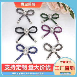 Cross-Border Wholesale Super Flash Rhinestone Colorful Bow Jewelry Fashionable High-End Sweet Headwear Accessories Shoe Decoration