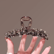 轻奢高端水晶大号抓夹鲨鱼夹女时尚百搭后脑勺盘发夹新款发抓头饰