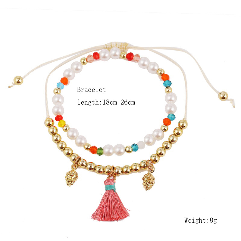 Wholesale Jewelry Bohemian Style Pearl Tassel Multi-layer Bracelet Nihaojewelry display picture 1
