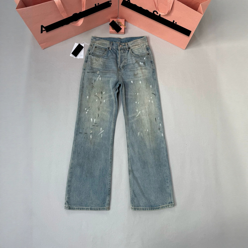 Collection AC2021 hand-painted version 24SS washed splatter ink 1981M distressed AC loose BAGGY jeans