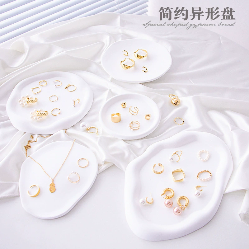 Тарелка неправильной формы Реквизит для фотографий Кибер-знаменитости в облаках Гипсовая тарелка Ювелирные изделия Косметика Фотография Украшение Тарелка