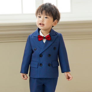 Boys' Formal Wear 2024 Autumn and Winter Korean Style Three-Piece Suit for Baby's First Birthday Party Small Suit Set