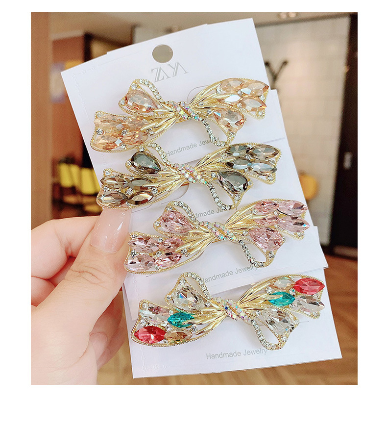 Sweet Bow Knot Artificial Crystal Hair Clip display picture 3