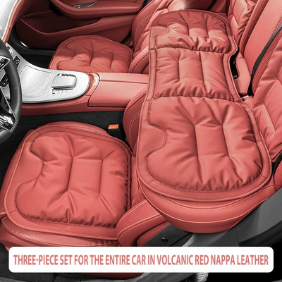 Seat Pad, Soft and Comfortable: Seat cushion, seat cover - volcano-red-nappa-3-piece-cushion-set