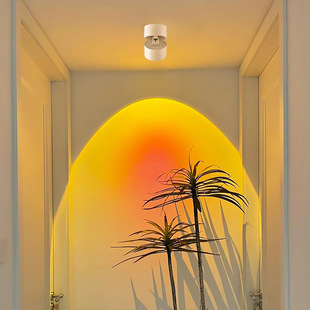 [Yan Xuan] Ming-installed sunset spotlights embedded rotating porch aisle wall-mounted lights atmosphere lights sunset lights