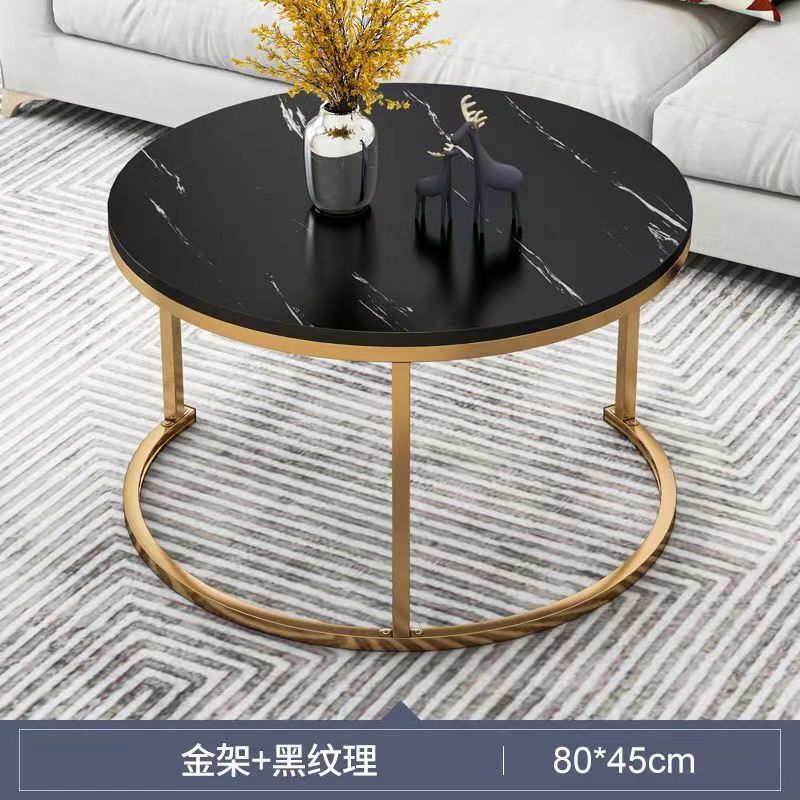 茶几轻奢现代小户型客厅家用圆形桌简约大理石is意式创意铁艺茶桌|undefined