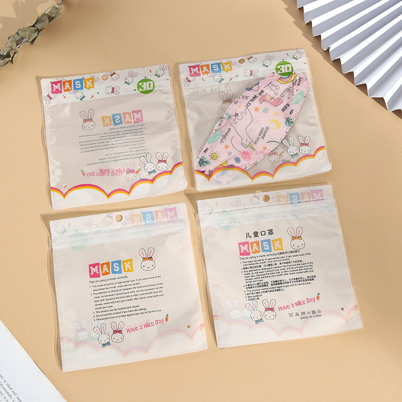 New children's 3d packaging bag cartoon bunny packaging bag composite bag wholesale transparent flat mouth ziplock bag