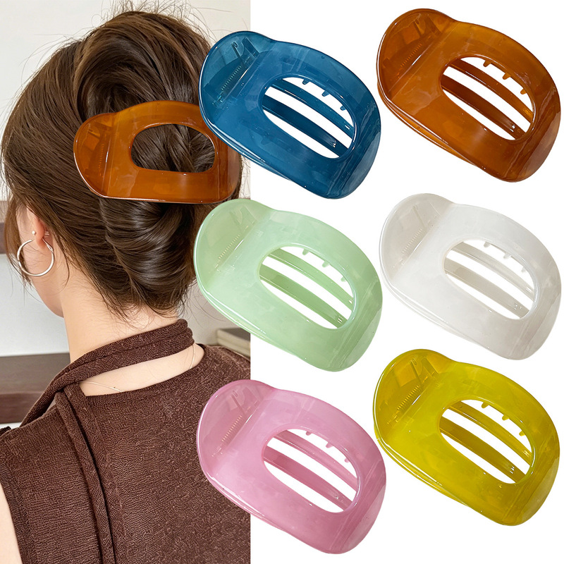 New Pc Oval Flat Geometric Hair Clip That Doesn'T Hurt the Hair, Suitable for Bathing, Hair Clip for the Back of the Head, Hair Accessory for Women New Pc Oval Flat Geometric Hair Clip That Doesn'T Hurt the Hair, Suitable for Bathing, Hair Clip for the Back of the Head, Hair Accessory for Women