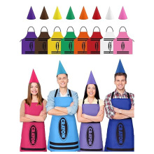 跨境彩色蜡笔万圣节围裙小矮人锥形帽套装成人服装万圣节角色扮演
