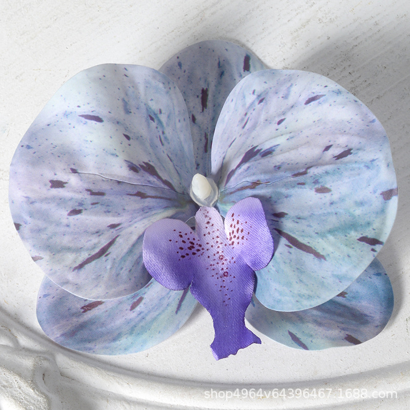 Película blanca Phalaenopsis flor cabeza pétalo simulación flor accesorios tocado horquilla diy flor decorativa de boda hecha a mano