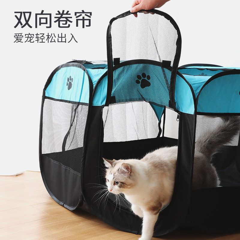 Tienda de campaña octogonal valla suministros para mascotas gato nido para mascotas jaula transpirable jaula para gatos Casa Sala de entrega de mascotas al por mayor