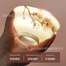 厂家批发新骨瓷玉兰花开家用轻奢餐具裁盘精品