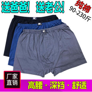 Men's Cotton Boxer Briefs High-Waisted Plus Size