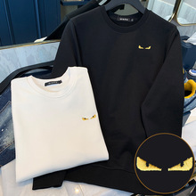 欧洲站国际大牌长袖男卫衣潮流小怪兽刺绣简约眼睛轻奢百搭打底衫