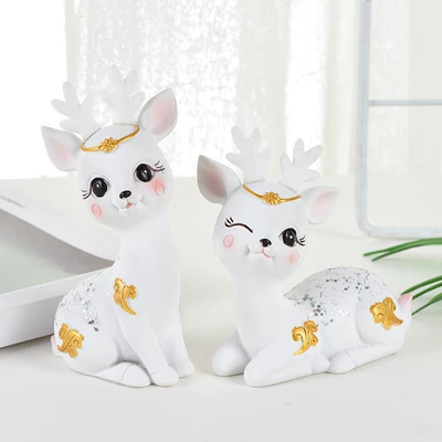 Safe journey deer car center console decoration high-end creative car Little Deer Goddess car accessories ornaments (Car ornaments) - white-small-fairy-deer