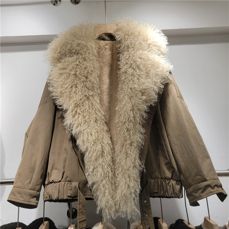 2025 otoño y invierno nuevo estilo elegante temperamento de moda casual simple con solapa grande perezosa versátil abrigo de piel imitada
